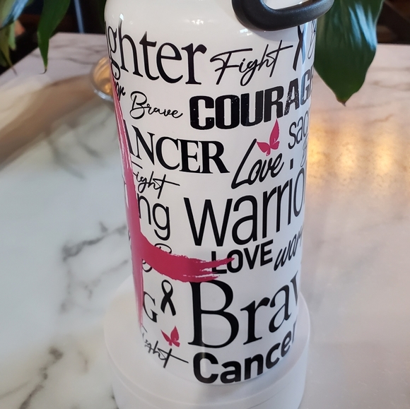 Cancer Warrior Motivational 32oz Hydro Handle Bottle Tumbler 💜sale - Picture 12 of 12